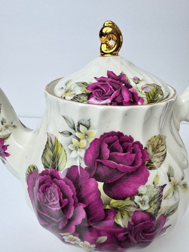 James Sadler England Vintage Windsor Teekanne mit roten Rosen - Bild 6 von 13