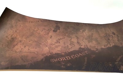 Parchment Style Sword Coast Map Poster D&D Forgotten Realms + Collector s Tube