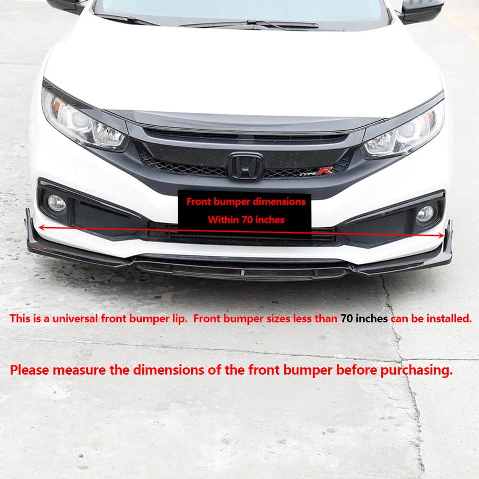 For Mercedes-Benz A200 A220 A250 Front Bumper Lip Spoiler Splitter Glossy Black Foto 2 de 4