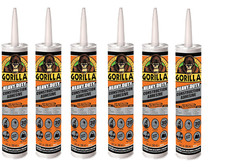 Gorilla Heavy Duty Construction Adhesive,White Glue,9 Ounce Cartridge Pack of 6 
