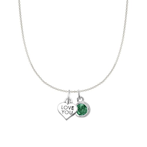 Collier breloque étoiles précieuses en argent sterling « Love You » et pierre de naissance - Photo 16/39