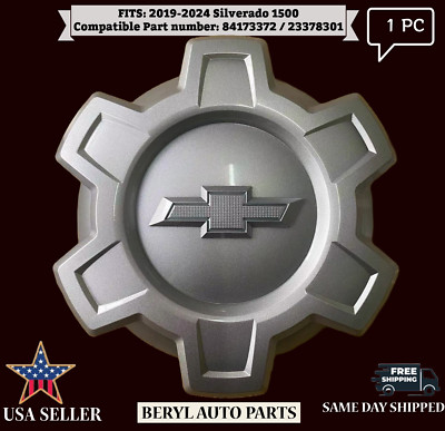 NEW 19 - 23 Chevrolet Silverado 1500 Painted Silver  Center Cap P/N 84173372