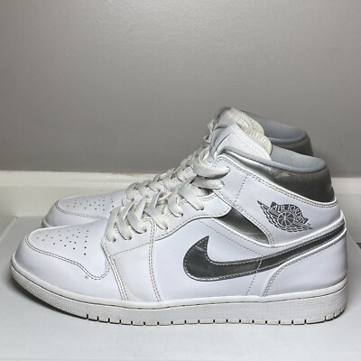 Nike Air Jordan 1 Retro Mid Pure Money Shoes Men's 11 White
