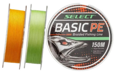 Select Basic PE orange 4-fach geflochtene Schnur 150m 0,08-0,18mm Raubfisch