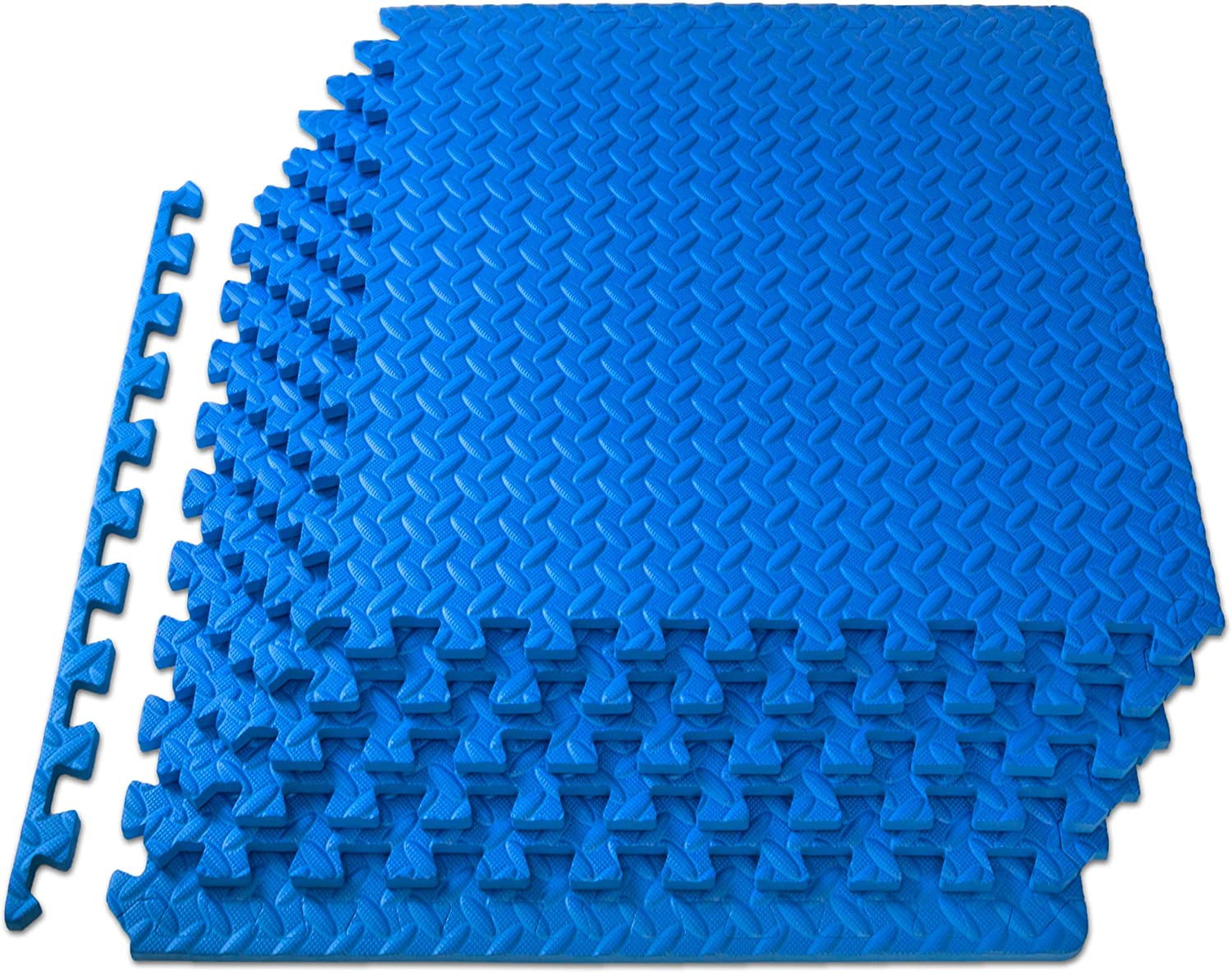 6pcs Puzzle Exercise Mat &frac12; In, EVA Interlocking Foam Floor Tiles for Home Gym