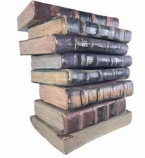 9 Vintage Decorative papier-Mâché Faux Books. Stack Is 20+++ Inches Tall