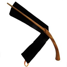 15" Hand Carved LeStrange Mahogany Wood Magic Wand Witch Wizard w/ Velvet Bag