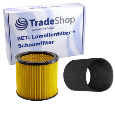 2in1 Set: Lamellenfilter + Schaumfilter für Einhell YPL 1252, TE-VC 2230 SA