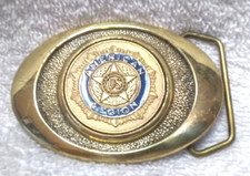 American Legion Buckle Solid Brass Center Star US Engraved Great Vintage Shape