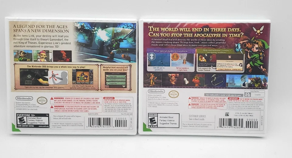 The Legend of Zelda Ocarina of Time 3D + Majora's Mask 3D - Nintendo 3DS Sealed - Image 2 of 4