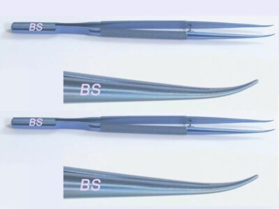 TT PLASTIC SURGERY MICRO FORCEPS 7'' FINE 8 MM ROUND CURVED ENT INST