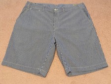 Polo Ralph Lauren Men Shorts Naval Tailors Blue Striped Seersucker Sz 38 In 9in