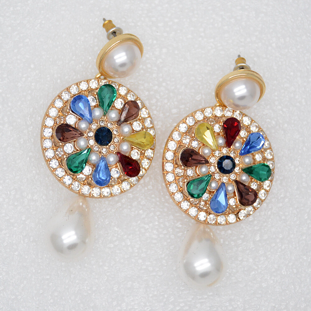 baublebar signed jewelry cut crystal colorful Large cute faux pearl