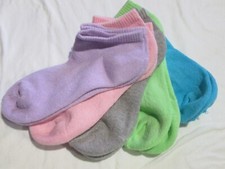 Girls No Show Socks-5 PR.-Sz M 10.5-4-M -multicolors