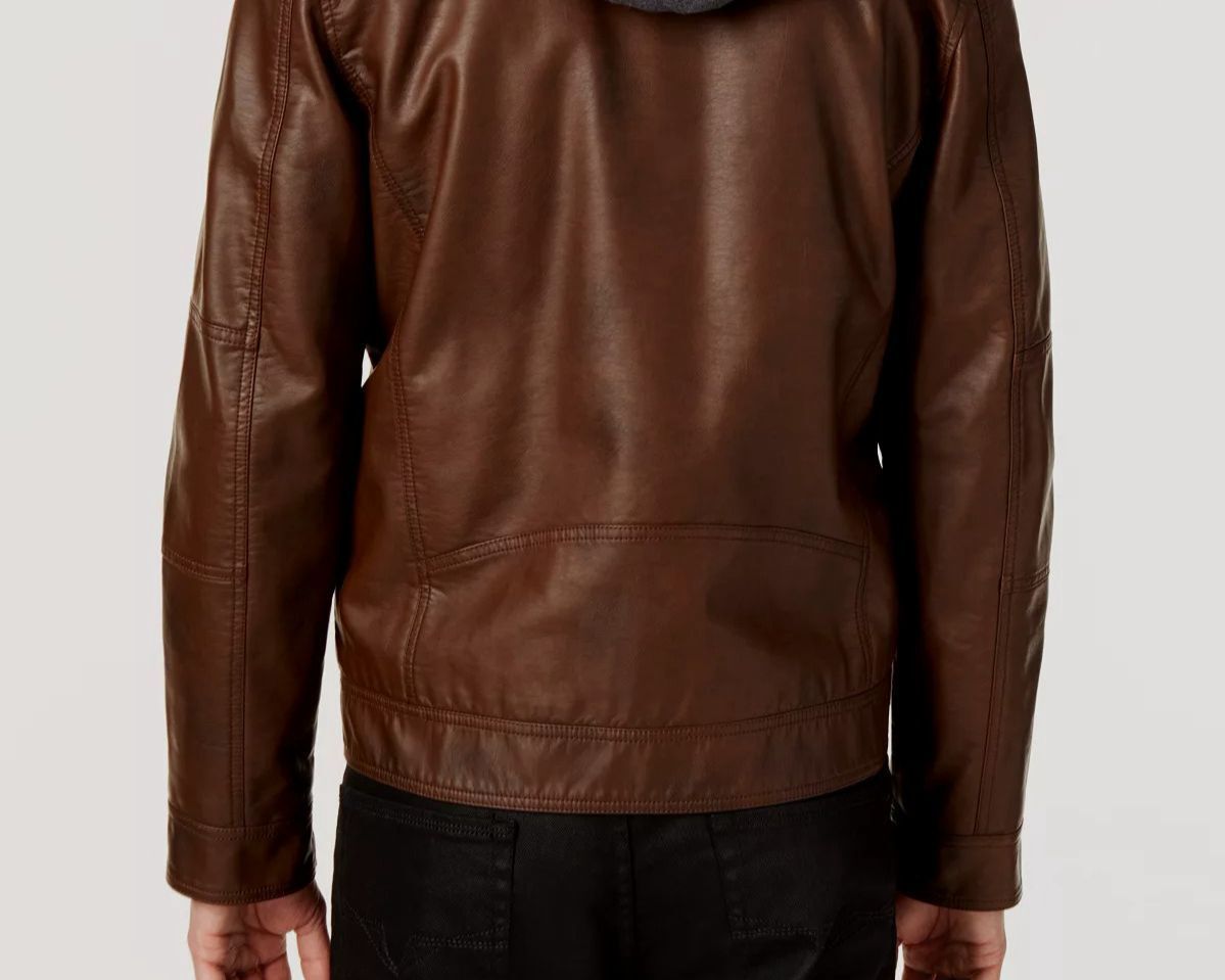 GUESS フライトジャケット ダークブラウン GUESS（ゲス） デニムジャケット LARGE ブラウン メンズ : ZOZOTOWN
