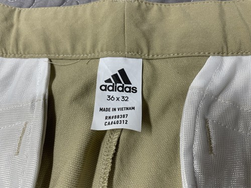 Adidas beige hellbraun ADI Golfhose Herren 36 x 30 vorne flach Stretch 3 Streifen H8842 " - Bild 14 von 15