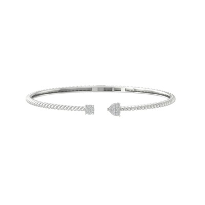 Sterling Silber Labor gezüchteter Diamant zusammengesetzter Armreif Armband 7'' für Frauen