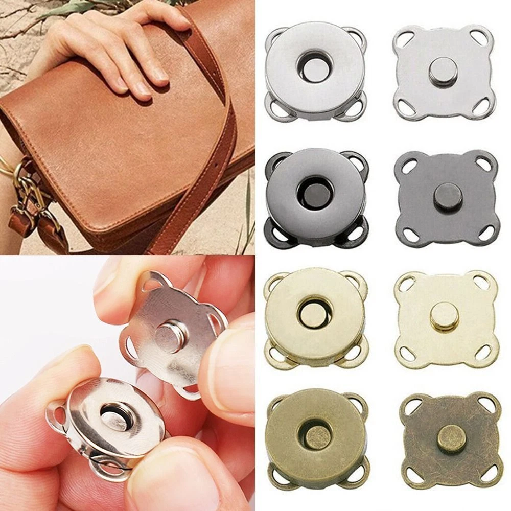 Goyunwell 20 Sets Coppery Strong Magnetic Button Clasp Round Magnetic Snap  Bag Button Clasp Purse Handbag 18mm Gunmetal - Walmart.com