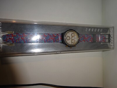 Swatch Chronograph Uhr  1991 SCM 100 GOLDFINGER - mit Box - ungetragen -