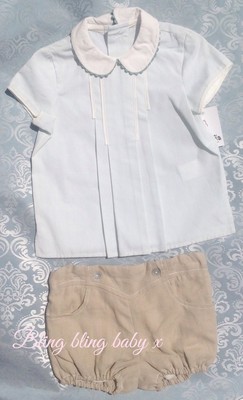 Baby Boys Spanish Traditional Romper Shirt Shorts Outfit Set Romany 6-12 Months