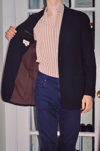 Boglioli 3-Roll-2 Soft Blazer | Black w/ Stripes | 40R/M | à la Drake's, Zegna - Picture 9 of 9