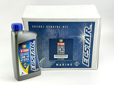 Box of 12 Ecstar V7000 SAE 10W40 Synthetic Blend Marine 4 Cycle Engine Oil 1 Qt