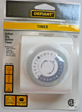 Defiant Timer Programmable Outlet Indoor Big Button 1002241274 New Free Shipping