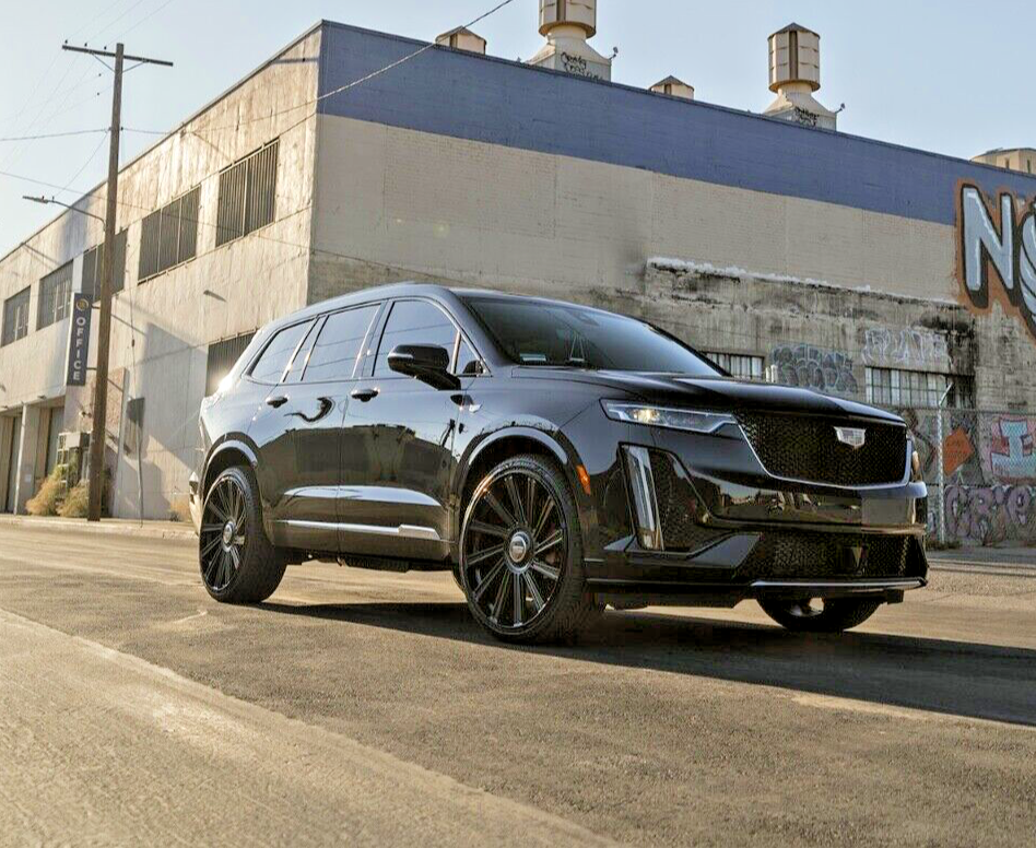 24” BD40 GLOSS BLACK WHEELS RIMS FOR CADILLAC LYRIQ XT6 24x9 w
