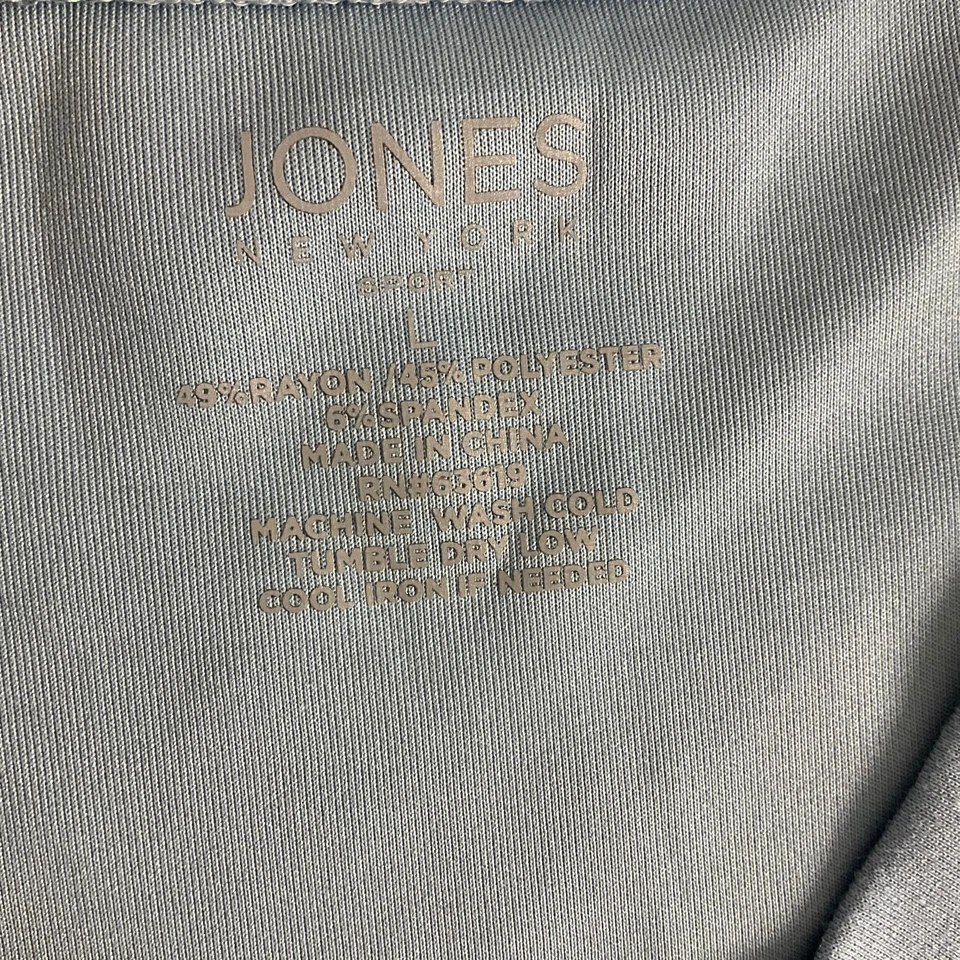 Jones New York Blue V Neck Front Pocket Athletic Long Sleeve Sweatshirt Large - Image 3 of 4