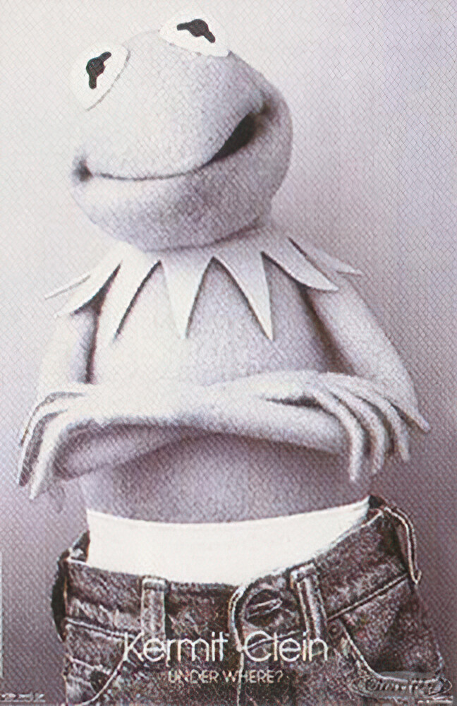 KERMIT CLEIN  PARODY ＸＬ Vintage 1990s Muppet Poster Kermit Clein - Calvin Klein