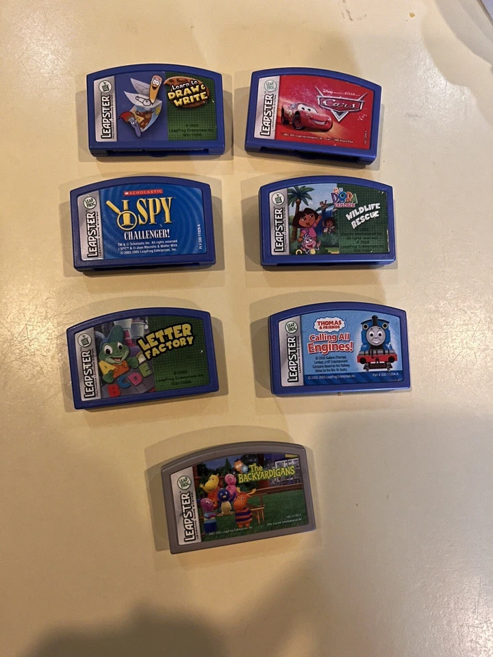 LeapFrog LeapPad Learning Game Cartridges Lot 7 Superman Batman Scooby Untested - Image 2 of 2