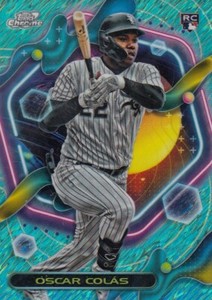 OSCAR COLAS 199 TOPPS CHROME COSMIC AQUA EQUINOX REFRACTOR RC WHITE SOX 104 2023