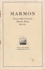 1923 Marmon Convertible Cars For Double Duty 4 7 Passenger Sales Brochure Rare