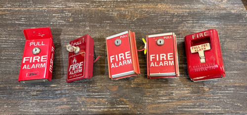 LOT OF 5 Fire Alarm Pull Stations Harrington Singal Co Fike Fire Lite Alarms