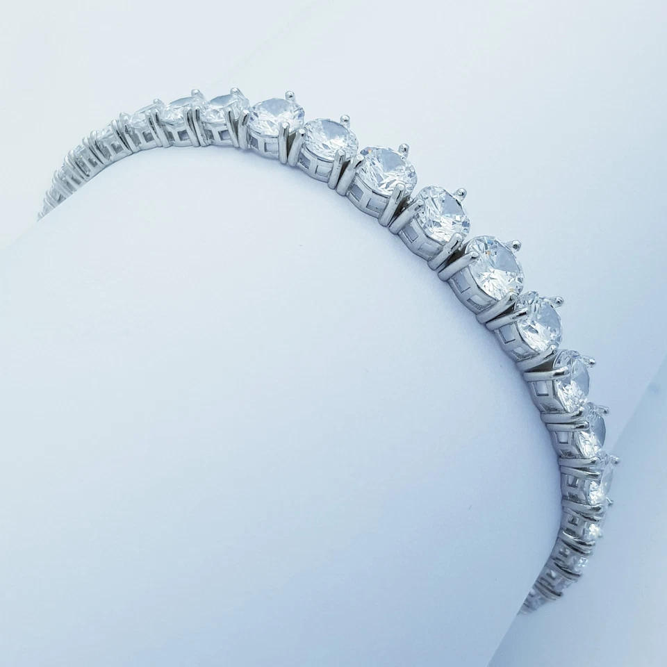 BRACCIALE TENNIS a SCALARE in ARGENTO 925 RODIATO in ORO BIANCO - Immagine 4 di 4