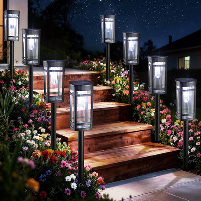 Solar Pathway Lights, 8 Pack LED Solar Powered Garden Lights Outdoor Waterproof