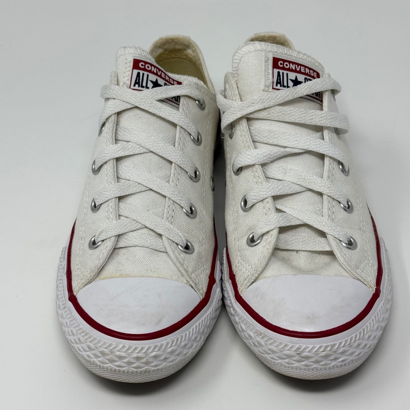 Kids White Converse Chuck Taylor All Star Low Top Sneakers Shoes Size thumbnail 2