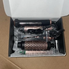 Wavytalk 5 in 1 Curling Iron,Curling Wand Set with Curling Brush Rose Gold