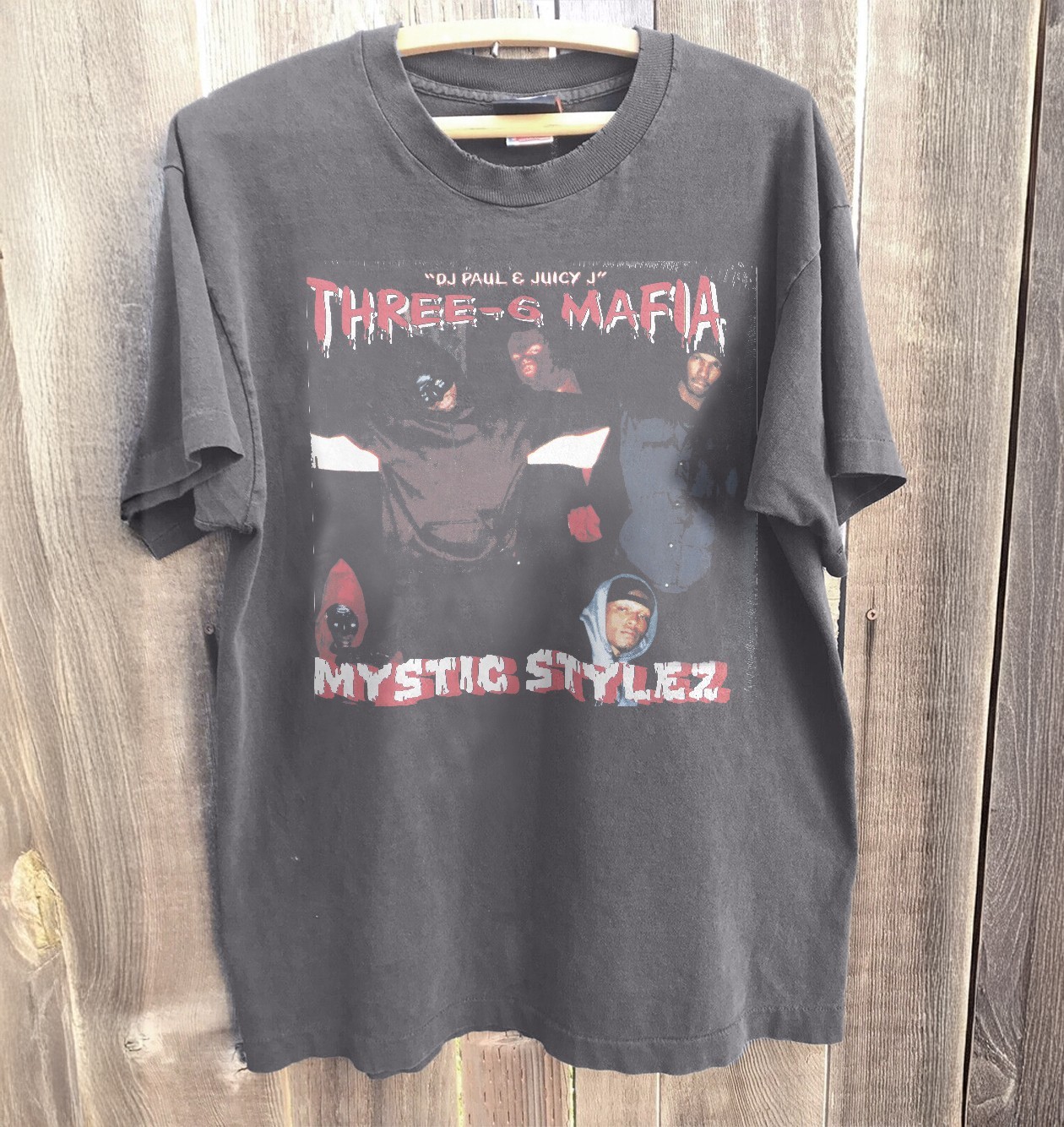 THREE 6 MAFIA MYSTIC STYLEZ RAP Unisex T-Shirt Charcoal Size S-5XL