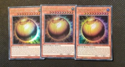 3x geflügelter Drache Des Ra  Kugelmodus Sphere Mode Ultra Rare  Englisch  