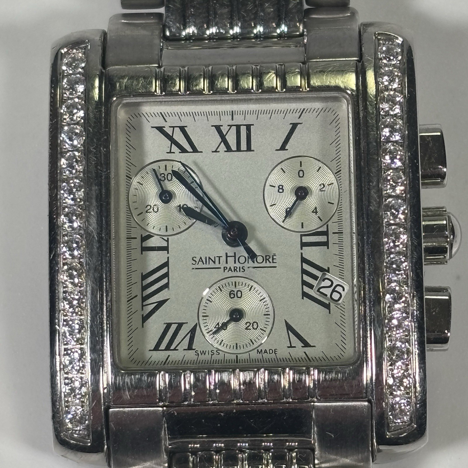 Saint Honore Paris Swiss Quartz Chronograph Women’s Wristwatch Crystal Watch