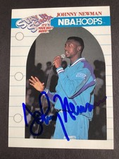Johnny Newman Signed 1990 NBA Hoops #386 Basketball NBA Hornets Auto TPG