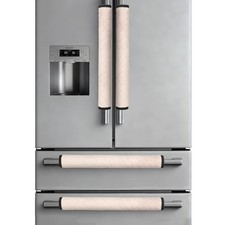 4 PCS Refrigerator Door Handle Covers, Non-Slip Fridge Door Handle Beige