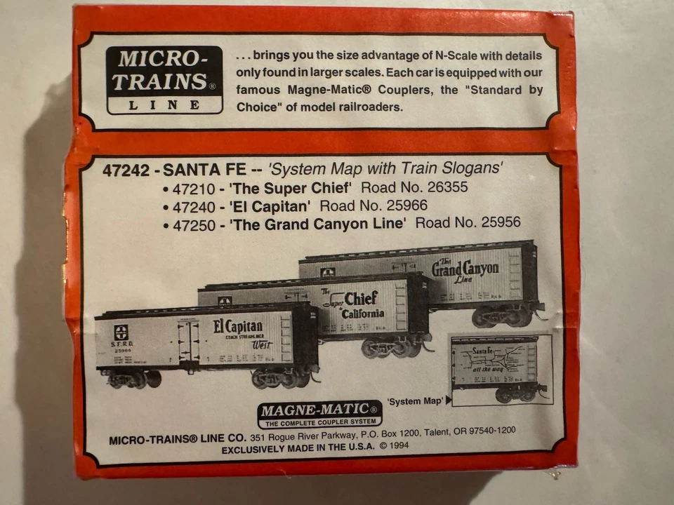 Paquete de 3 refrigerados escala N ***SANTA FE -- SFRD*** 40' con eslóganes - Micro trenes 47242 Foto 4 de 4