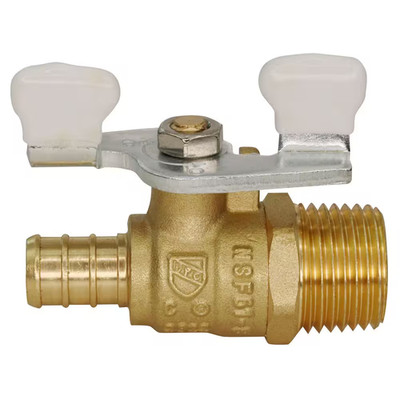 1/2 In. Brass X 2-1/2 In. L PEX-B Barb X MIP Ball Valve with Tee Handle