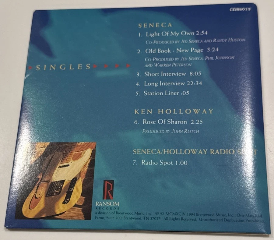 UNRELEASED RADIO SPECIALS (Long & Short) Seneca/Ken Holloway ‘94 Ransom Radio CD - Image 2 of 4
