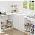 HOMECOLDFLS 2-Tier Double-Layer Pull-Out Under Sink Organizer Gray Metal — photo 5