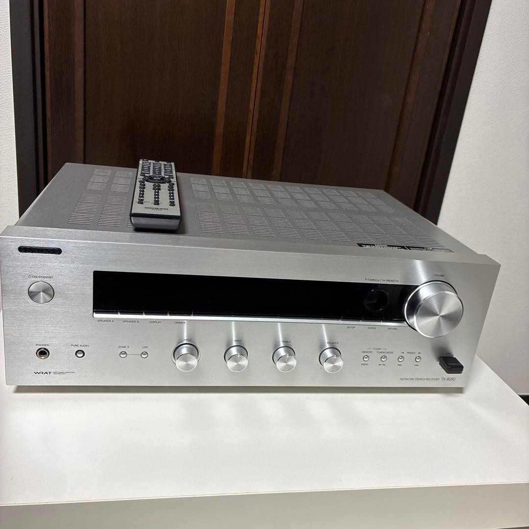 【美品】ONKYO TX-8050 アンプ　リモコンあり Onkyo TX-8050 Network Stereo Receiver Silver High Resolution Audio