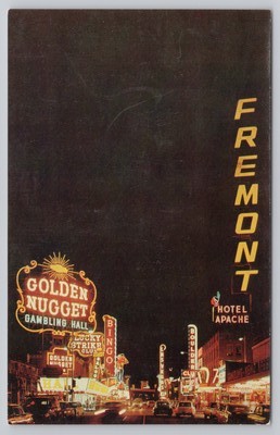 Ole Las Vegas Golden Nugget Luck Strike Fremont Hotel Apache Vintage Postcard