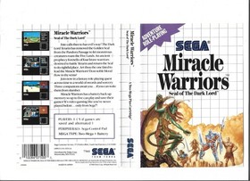 Sega Master System MIRACLE WARRIORS w/Cartridge, Instructions, Box, MAP (CIBM)